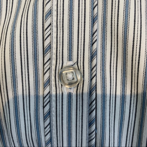 White Blouse with Blue & Black Pin Stripe - Picture 4 of 11